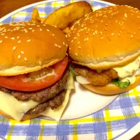 Snapdishの料理写真:手作りハンバーガー(バンズ以外…)|まりこさん