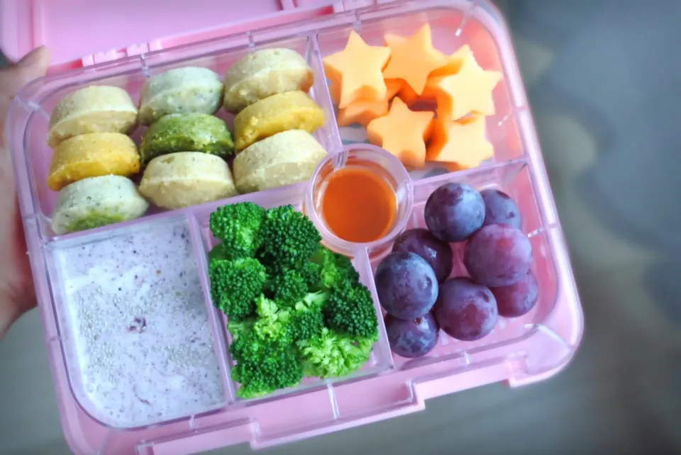 Snapdishの料理写真:Salt/Sugar-Free Vegan Bento for Baby and Mommy  塩・砂糖・乳製品・卵無しの赤ちゃん主導の離乳食のお弁当|Nyam | 照ちゃんさん