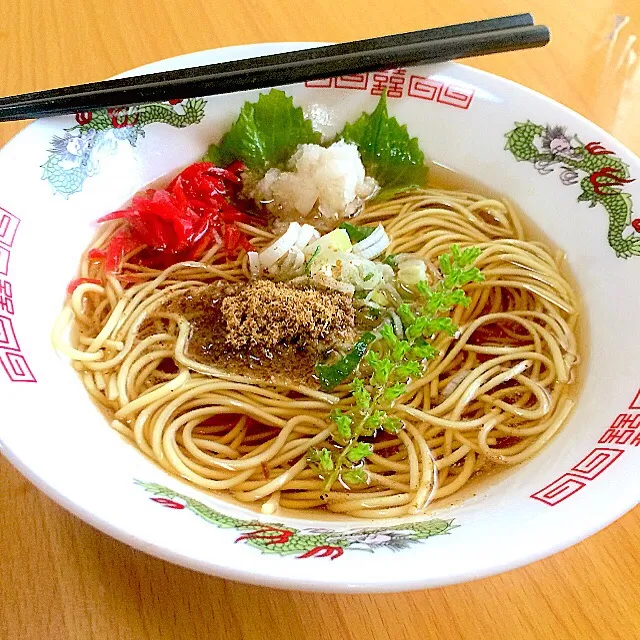 Snapdishの料理写真:自作朝ラー冷やし🍜|ガク魁‼︎男飯さん