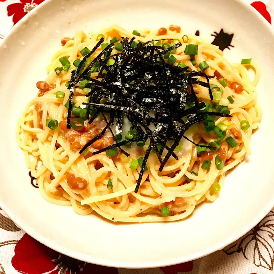 納豆と明太子の和風パスタ♡|まゆかさん