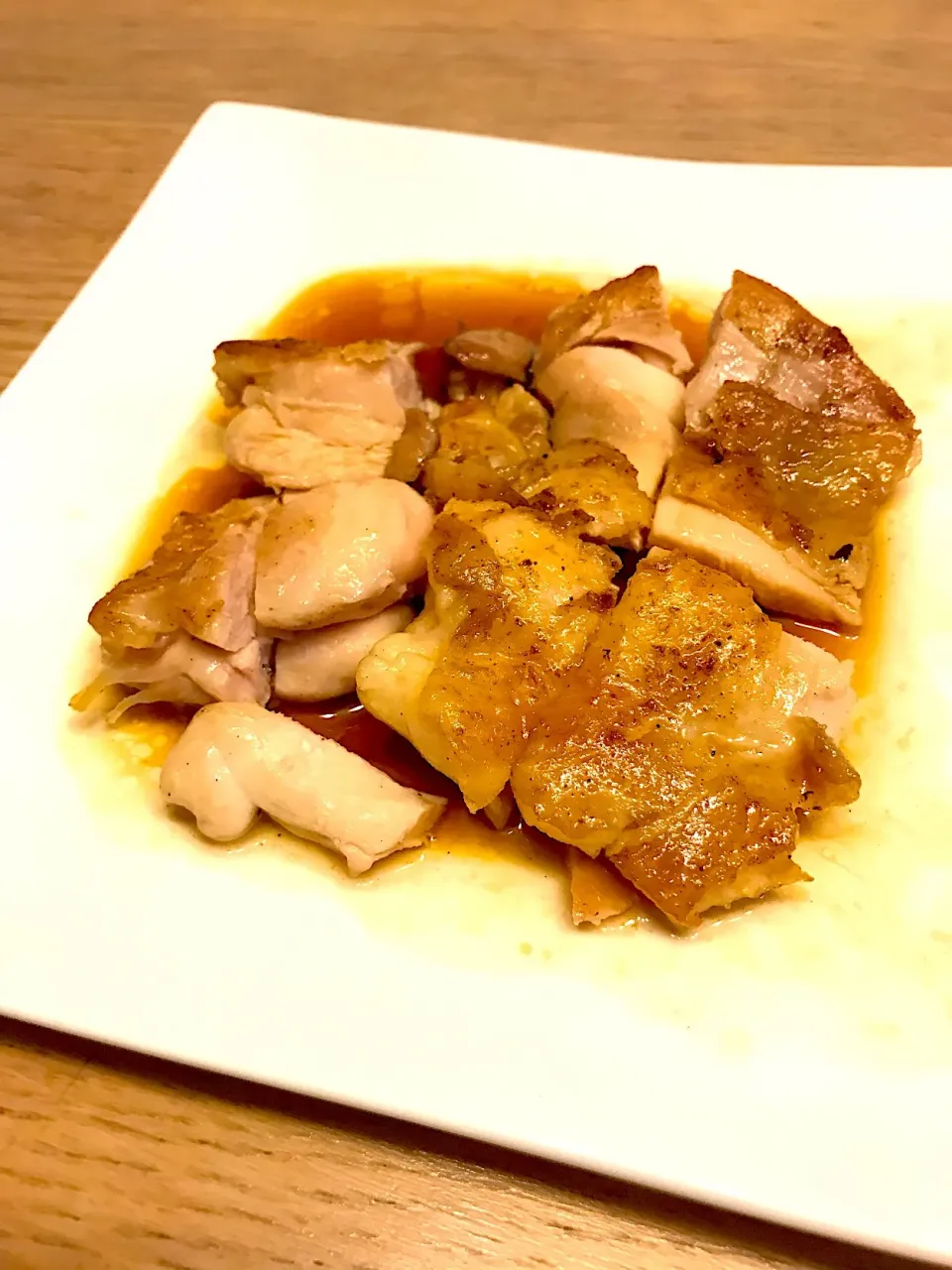 蒸して焼いた照り焼きチキン！
#酔いどれキッチン|dashi menjiroさん