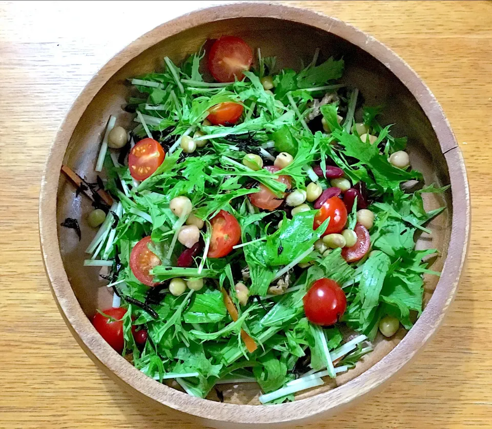 水菜とひじきのサラダ🥗|あずこさん