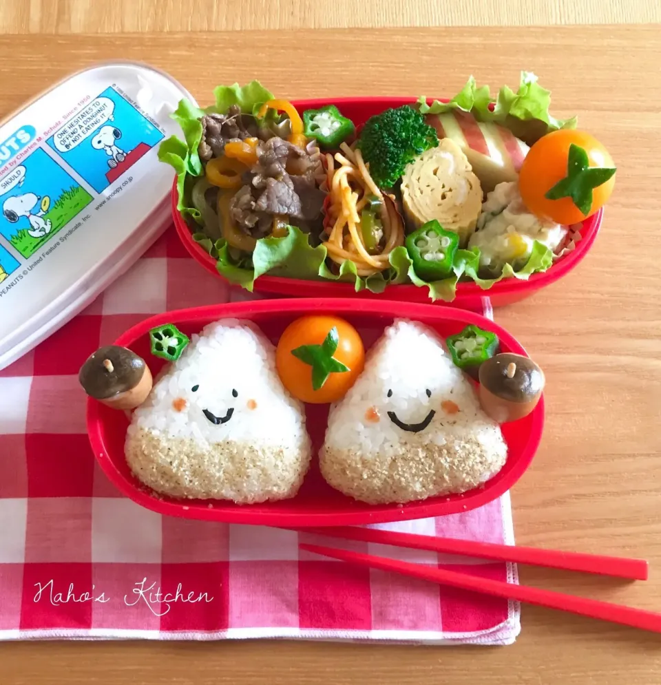 大学娘弁当♡栗の形おにぎり、どんぐりウインナー、などなど
#おにぎり #娘弁当 #秋のお弁当|naho_nonaさん