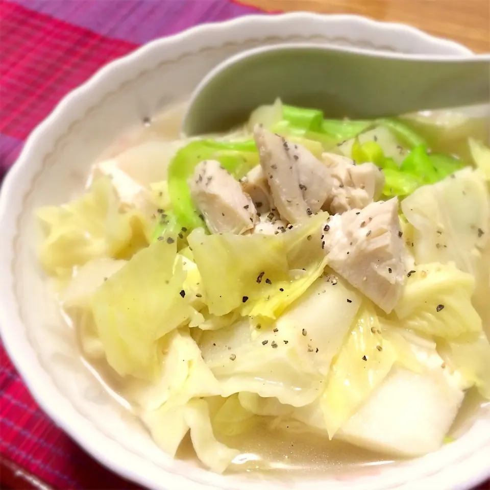 2017/10/15 ランチ : あったかい 鶏塩 キャベツ素麺|kykyさん