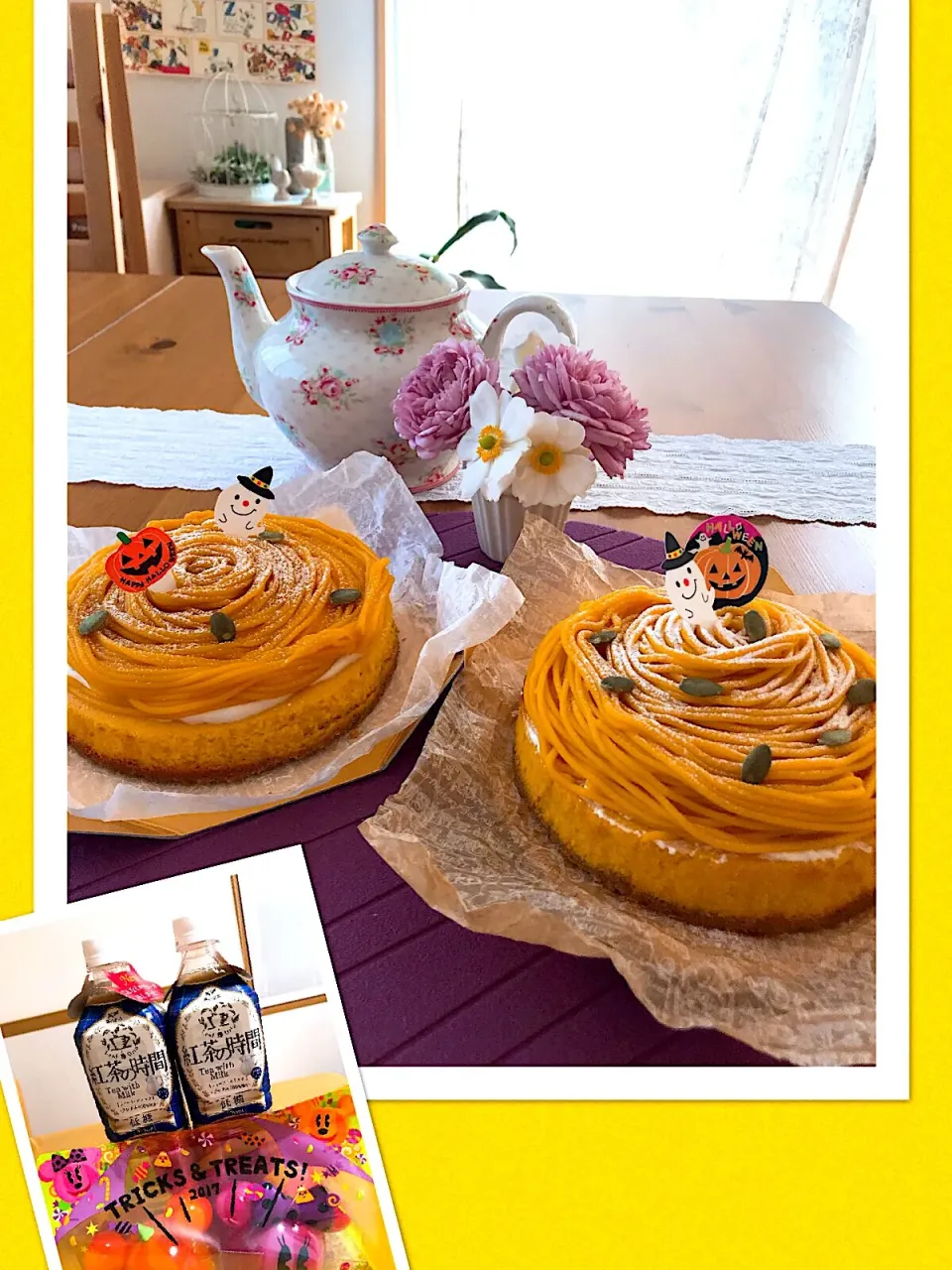 かぼちゃのチーズケーキモンブラン🎃|rikae-mamaさん