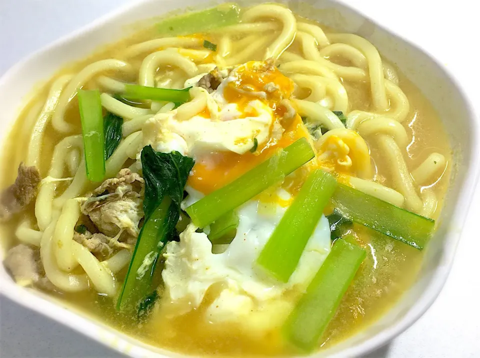 Snapdishの料理写真:小松菜カレーうどん⭐︎|衛宮士郎さん