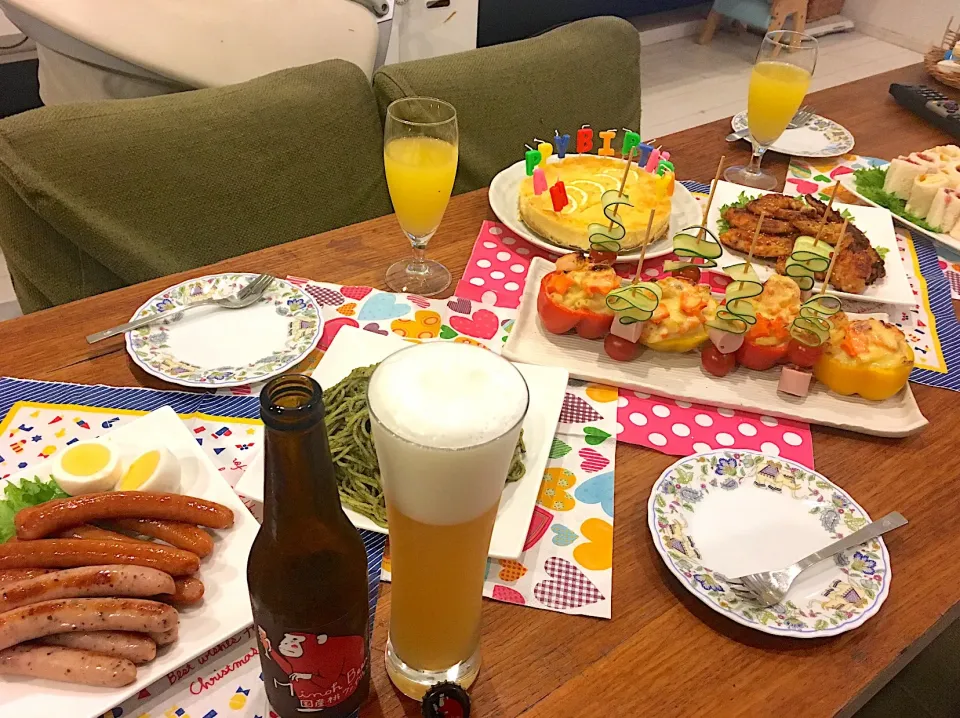 明日は長男の誕生日🎂
一日前倒しのバースデーメニュー✨|なかじー。さん