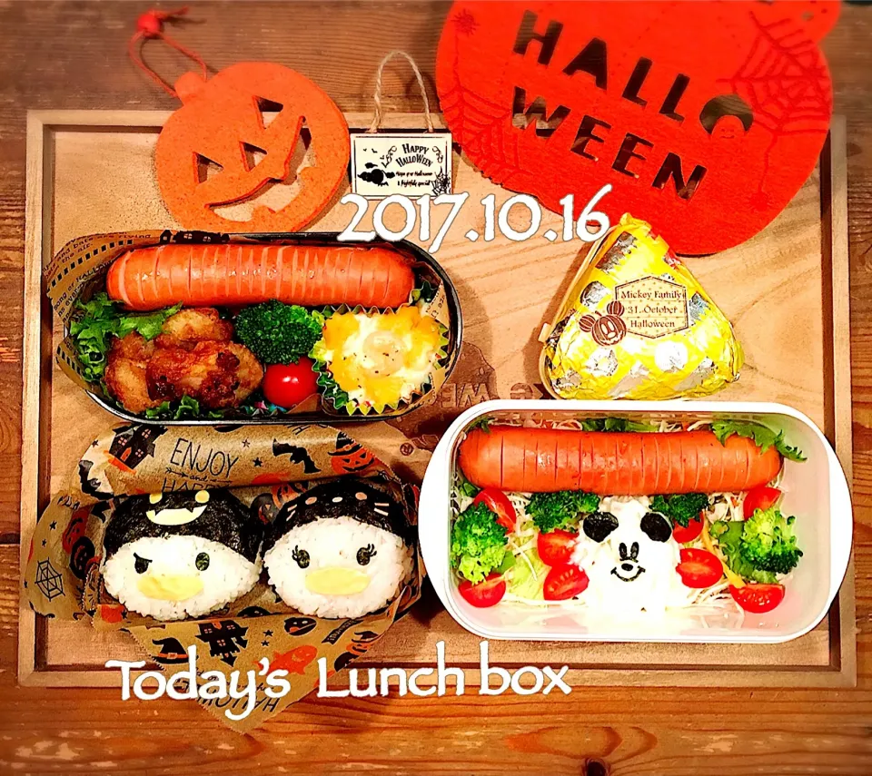 本日のOL弁＋JK弁🍱😋
ツムツム ドナルドとデイジーのハロウィンバージョン🎃👻
サラダ弁は オバケのミッキー👻|あさちゃん☆さん