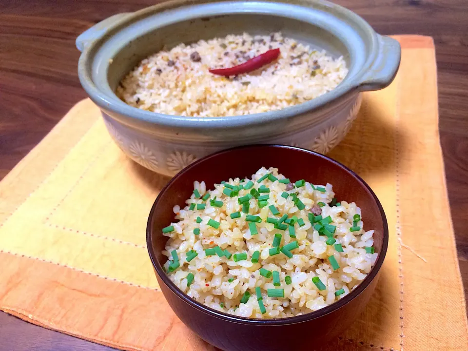 まぐろ出汁❣️小鍋の残ったお汁で土鍋ご飯にしました☺️|ぱぴこ家さん