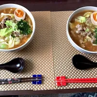 Snapdishの料理写真:寒い日にぴったり味噌ラーメン🍜|HATABOUさん