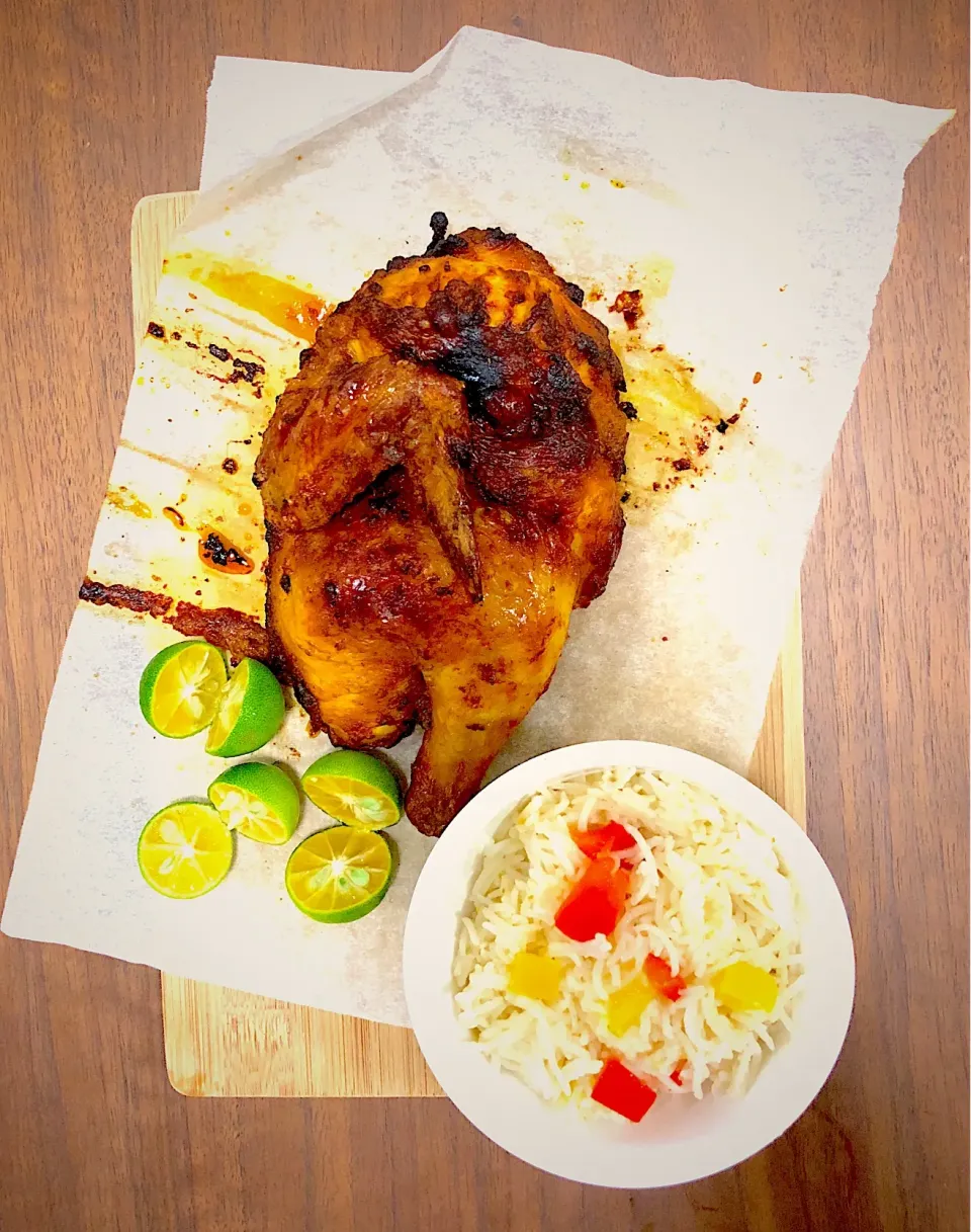 Indian spiced grilled chicken with butter rice|Anita Chiamさん