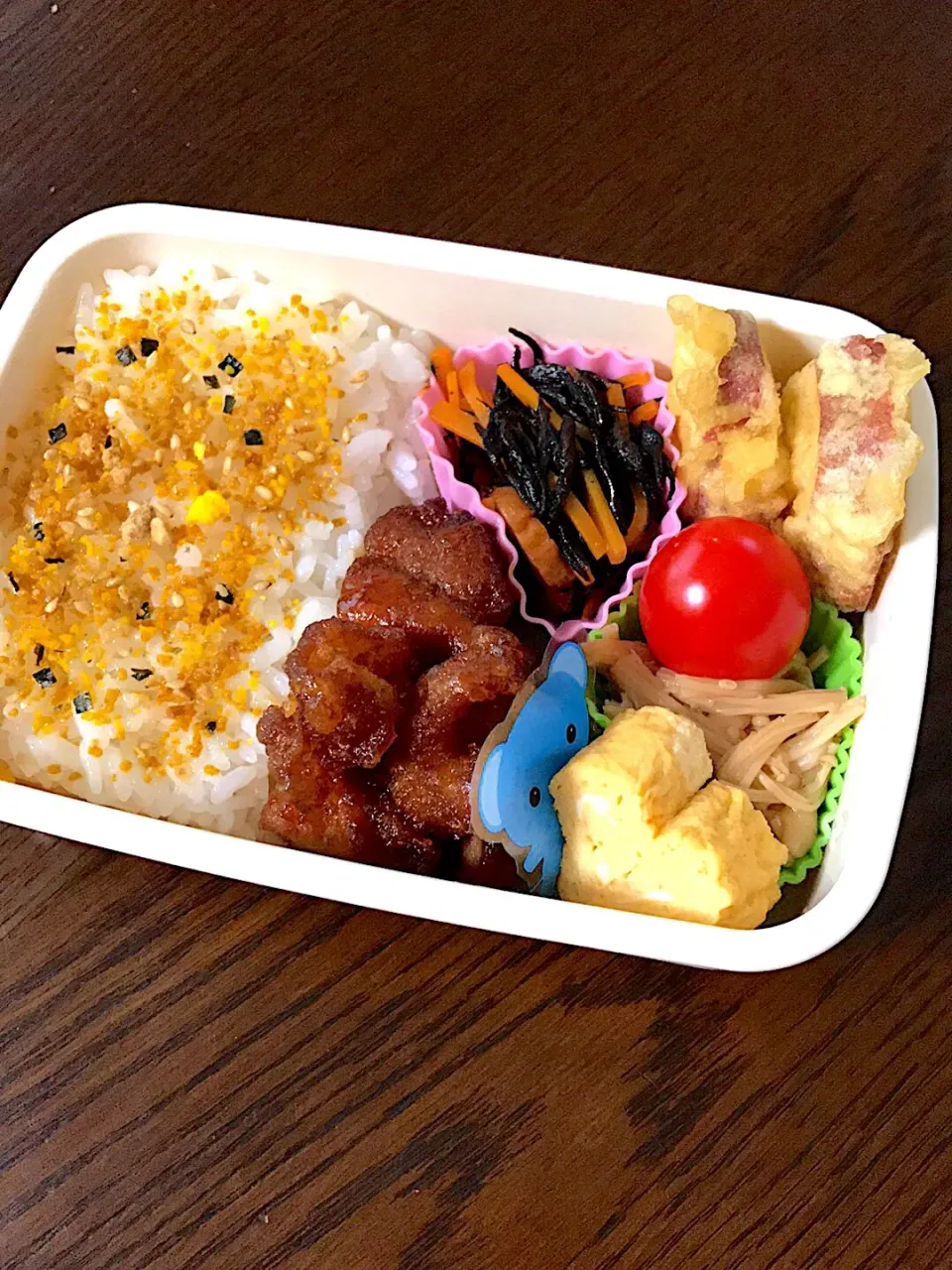 Snapdishの料理写真:から揚げの甘酢和え弁当|kiicoさん