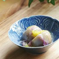 揚げ里芋の菊花餡かけ
