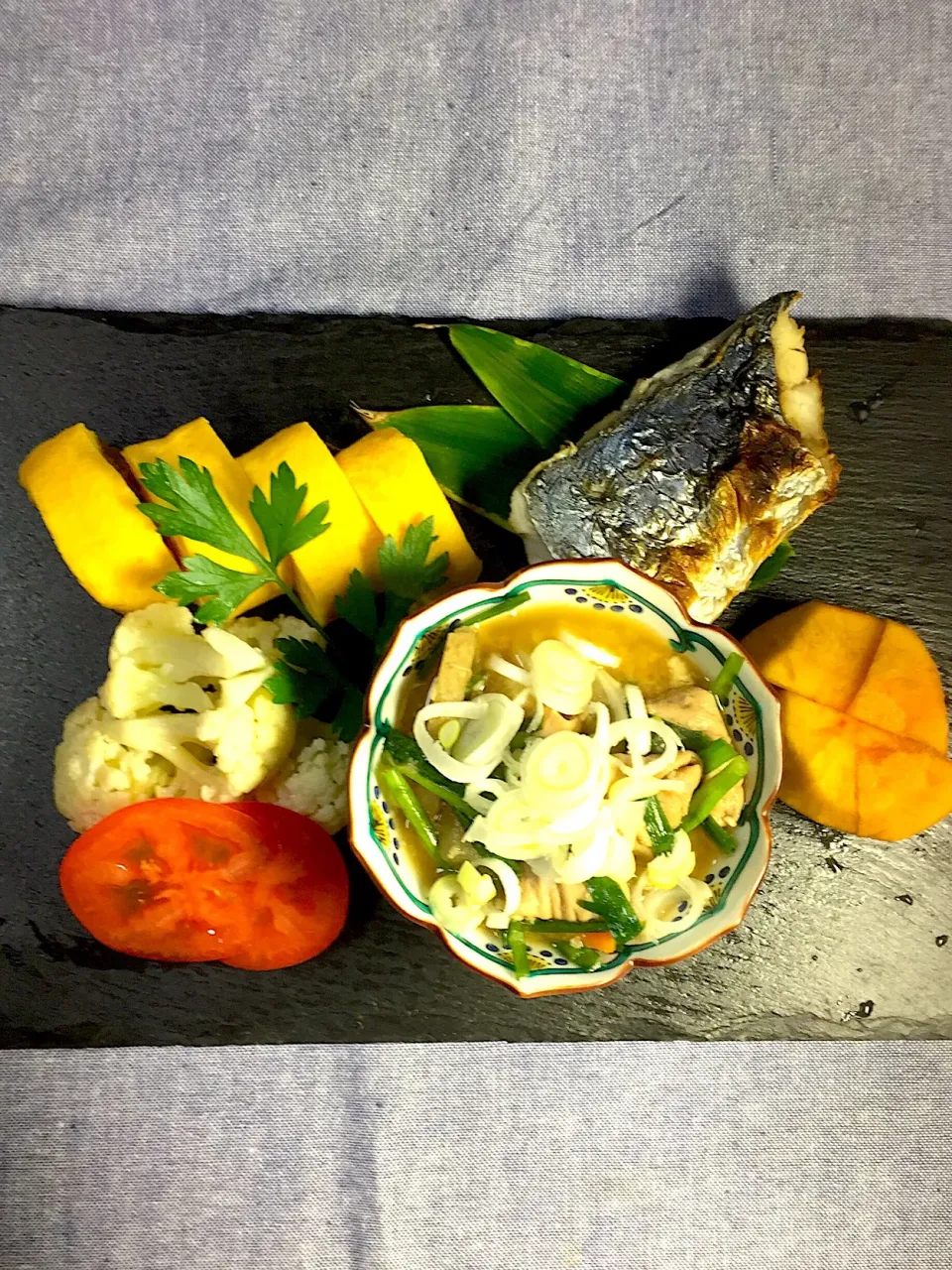 #モツ煮＃サワラ塩焼き#卵焼き#カリフラワー炒め|shokohanさん