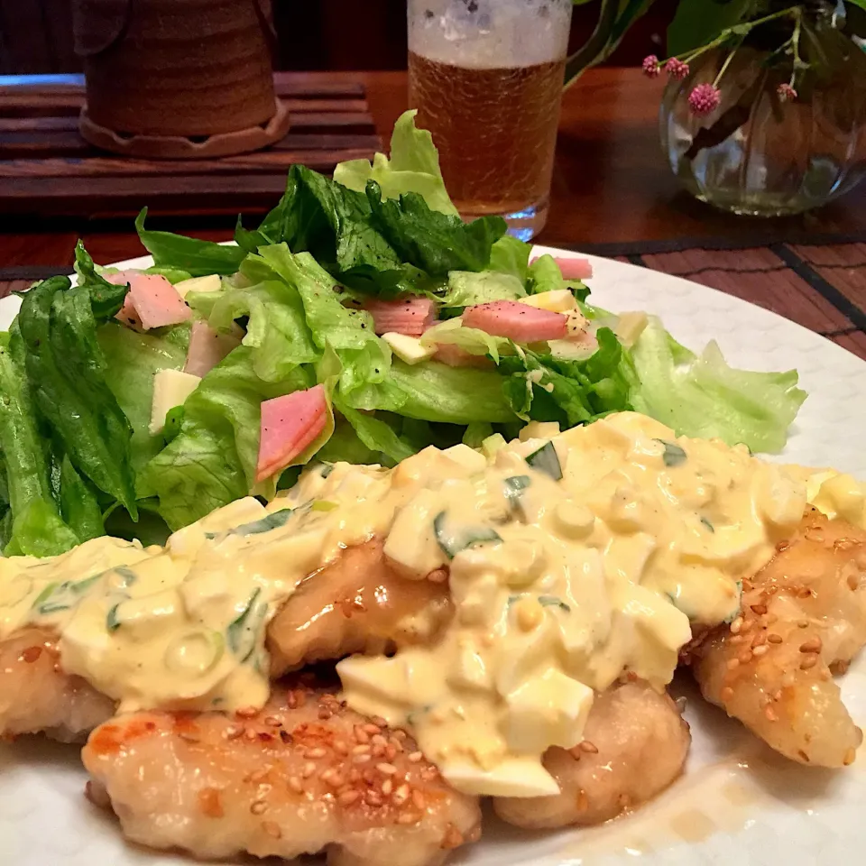 胸肉でチキン南蛮💕玉子たっぷりのタルタルソースと南蛮酢の絡んだチキン✨👍✨何とも言えん〜〜😻✨|paaruさん