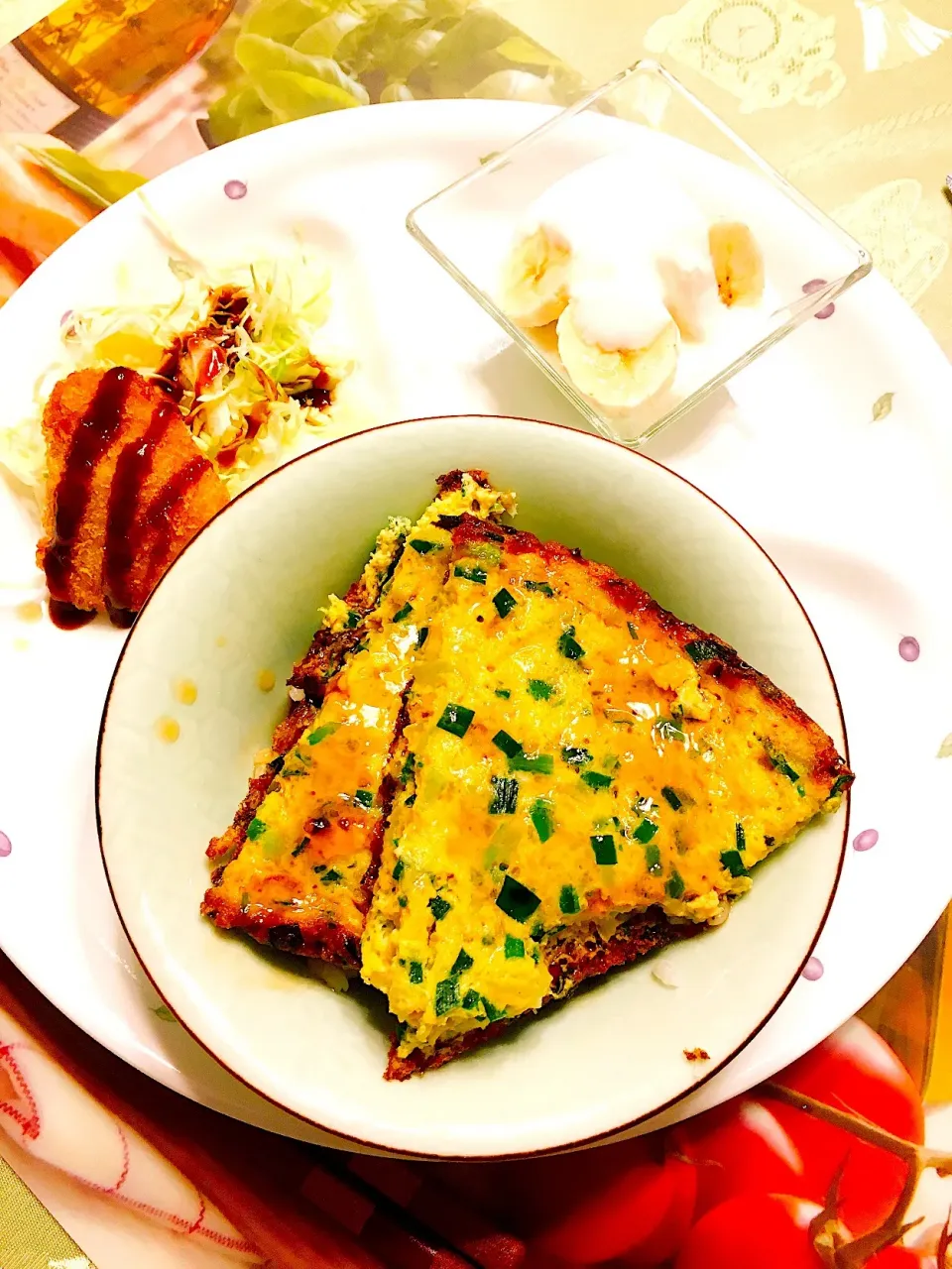 餃子の具のあまりの天津丼！|クリスマスローズさん