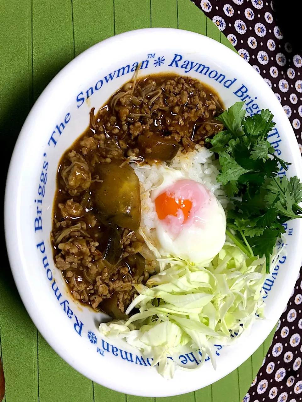 エノキと茄子のキーマカレー|わこさん