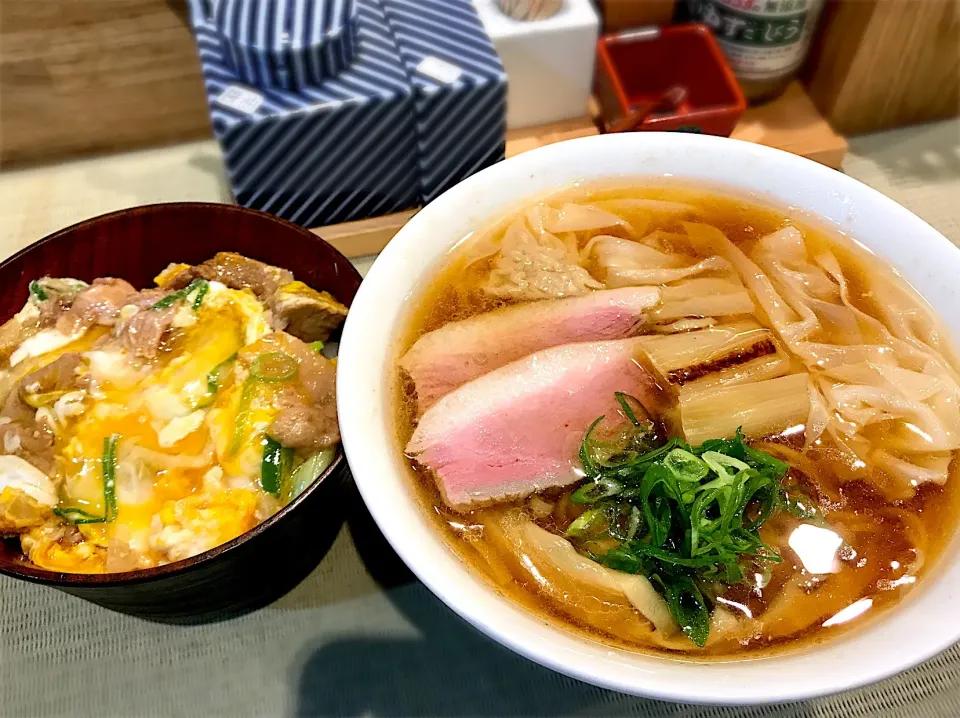 鴨わんたん麺+親子丼|toshi,I🍴さん