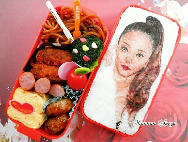 Snapdishの料理写真:2017年『安室奈美恵』弁当
 #オブラートアート
 #似顔絵弁当
 #中学生弁当|みんなのあねごさん