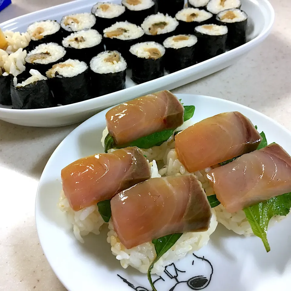 漬けハマチ🍣&かんぴょう巻き❗️|かわちさん