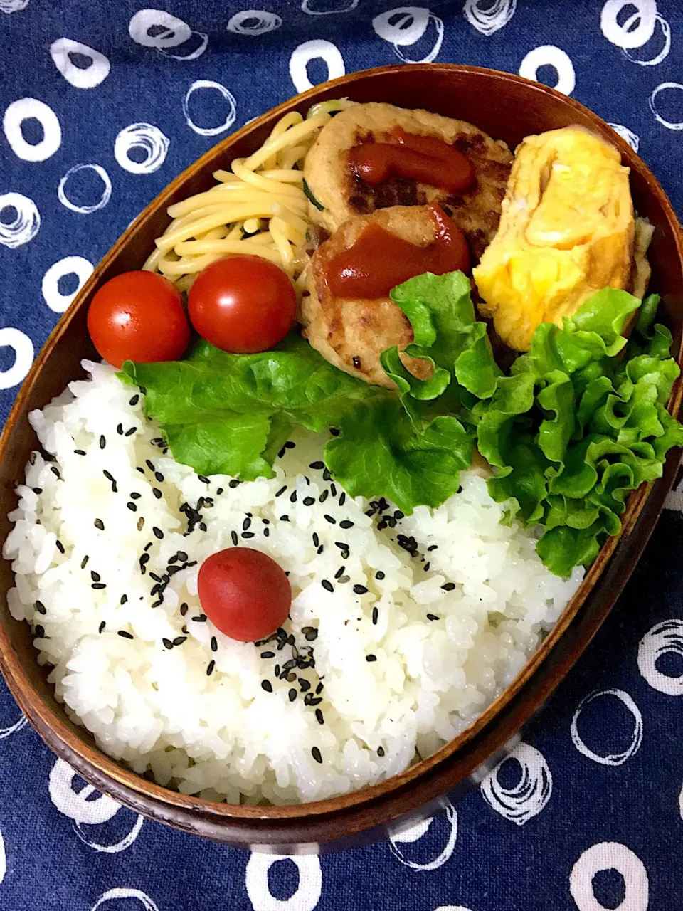 夫お弁当🍱 #ハンバーグ弁当 #ハンバーグ#たまごやき #スパゲティ|かねしろ食堂さん