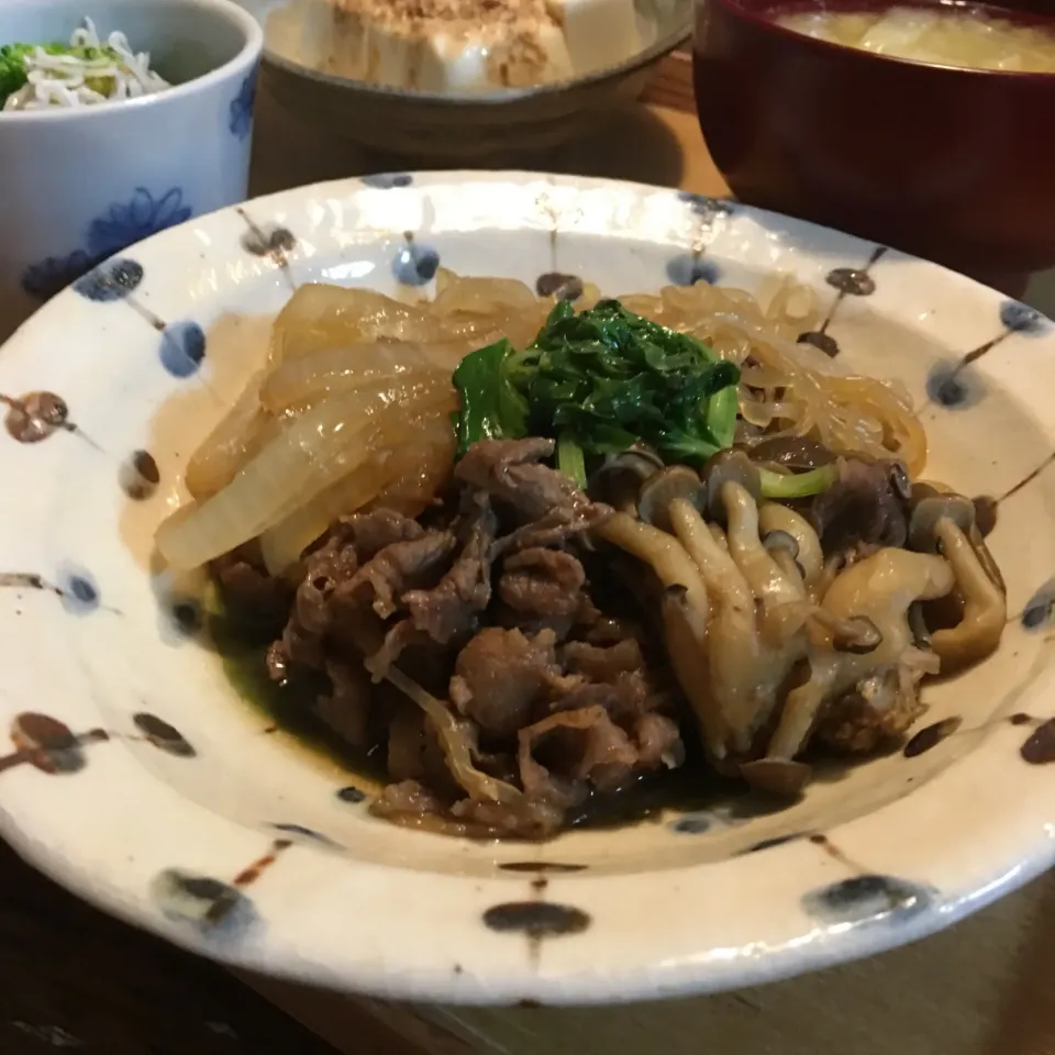 今夜の晩ごはん🍚すき焼き風煮|peachさん