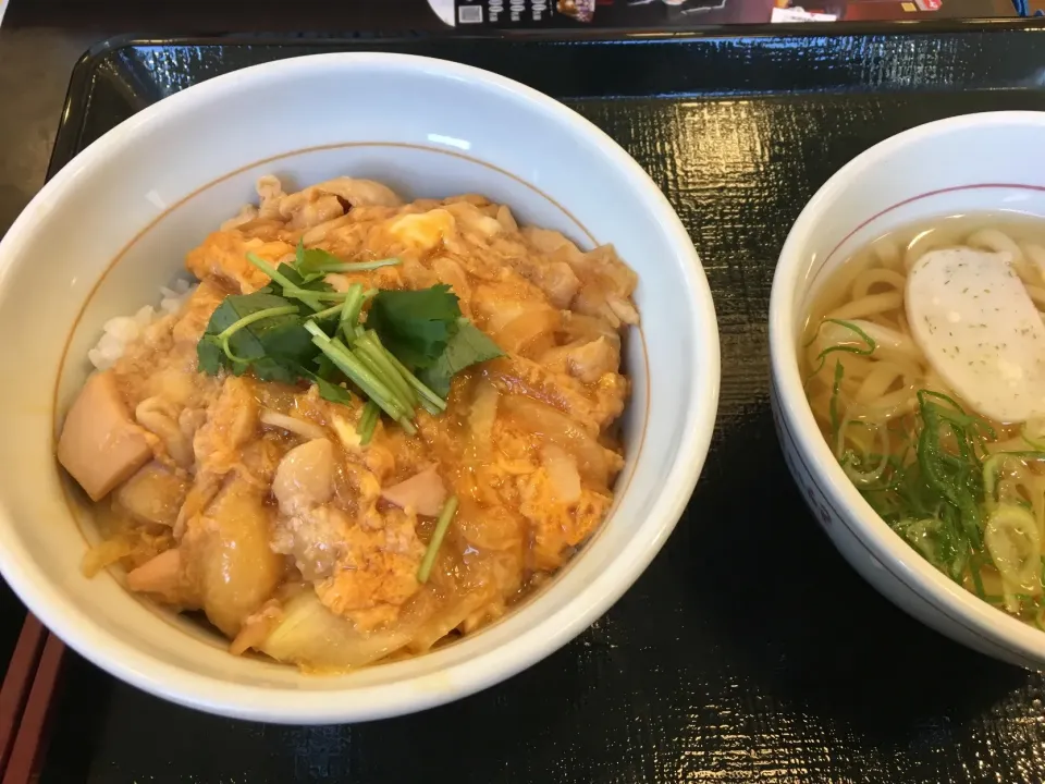 Snapdishの料理写真:なか卯で親子丼と小うどん|フージさん