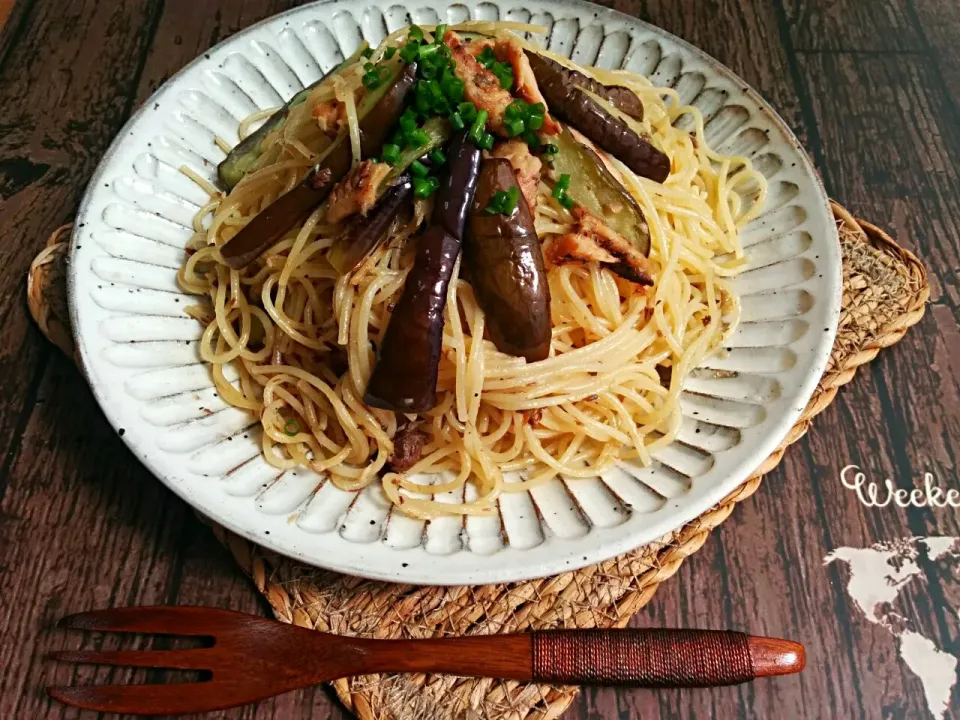 ちぽさんのお料理*
～オイルサーディンと
　　　なすのパスタ 
　　煮干しラーメン風（≧∇≦）～|ことり*さん