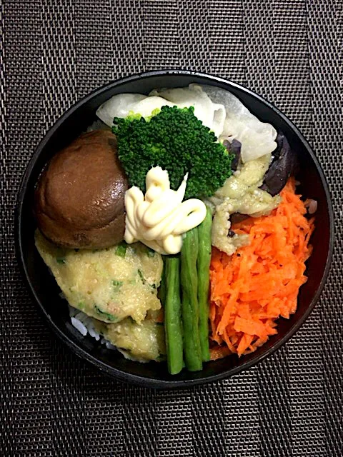 白菜、ニラ、人参、大根、椎茸、茄子、いんげん#vegetable #lunch #bento #vegan|aiさん