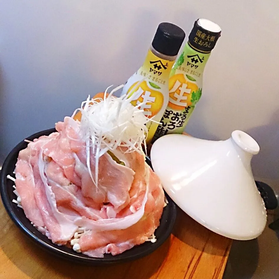 Snapdishの料理写真:タジン鍋de蒸し＊豚しゃぶタワー|mi_neneco♪さん