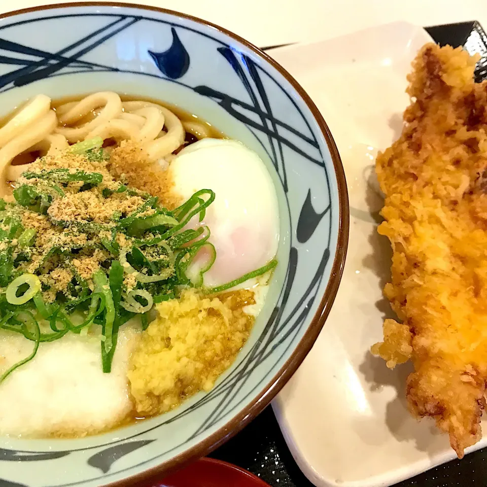 とろ玉うどん＋かしわ天|米さん