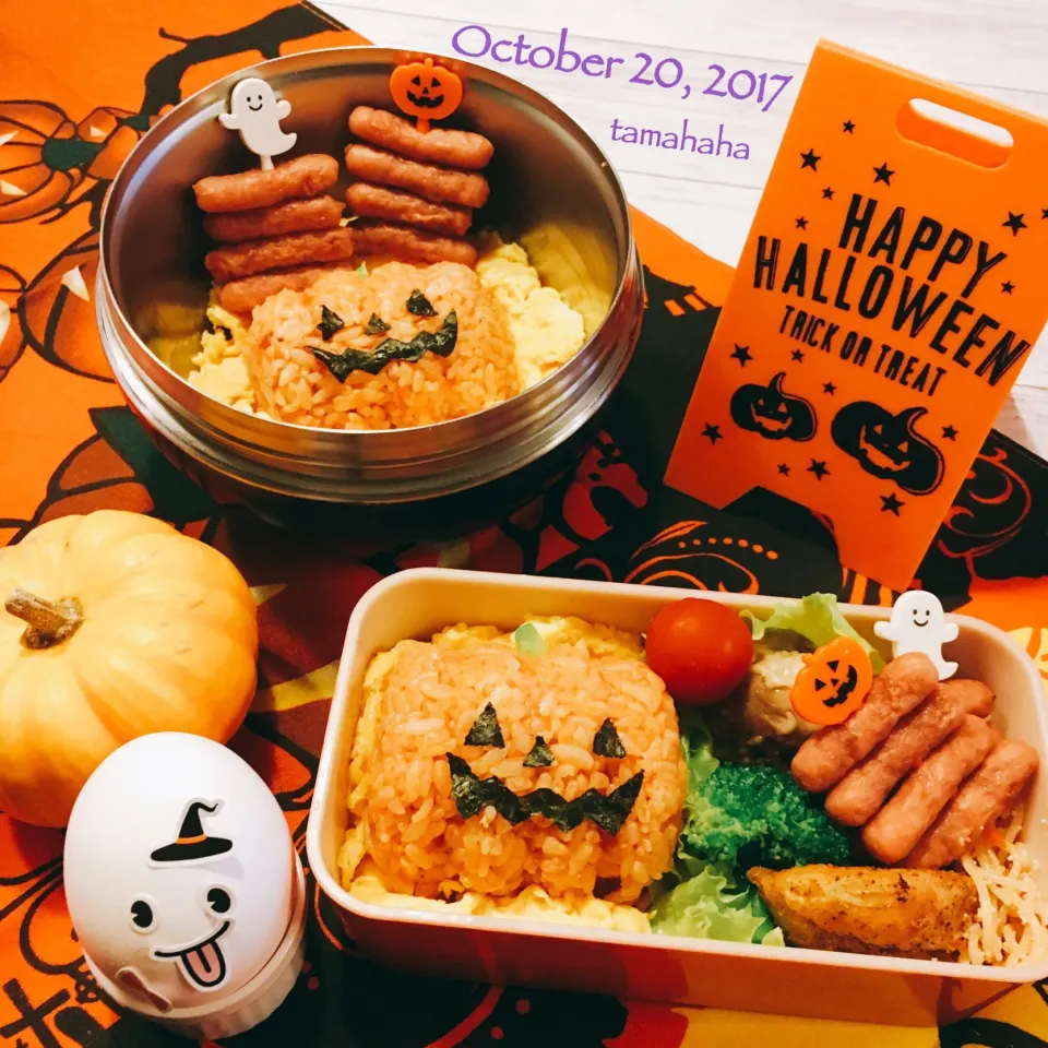 ハロウィンオムライス弁当🎃|たま母さん