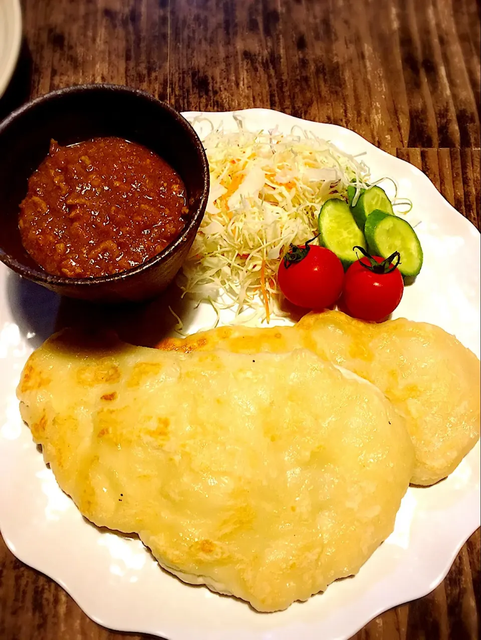 フライパン焼きナンと野菜カレー|パンダ母さん🐼さん