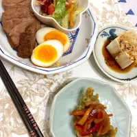 焼豚と煮卵
鶏肉の野菜あんかけ|まりさん