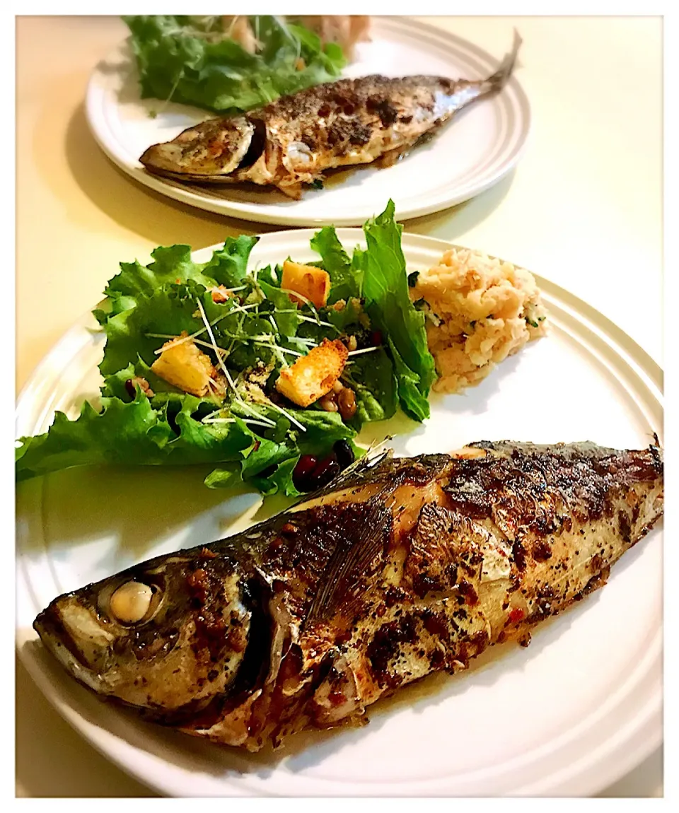 アジのバジル焼き。Grilled Horse mackerel with basil|toyamadaさん