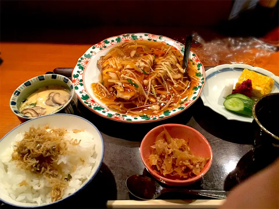 鰈の唐揚げあんかけ御膳＠一楽(新橋)|yoooochanさん