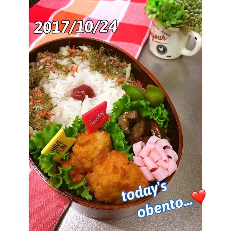 2017/10/24🍁
#今日のお弁当 
#手抜き弁当🍱 
#お弁当記録|makkkkkoさん