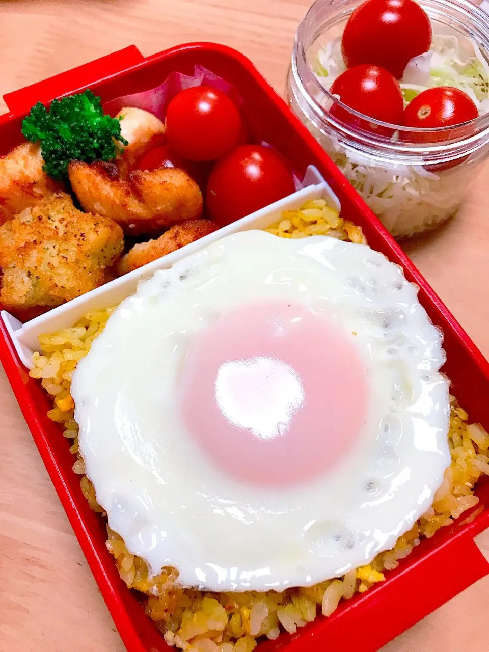 JCのドライカレー目玉焼き添え弁当|mamacatさん