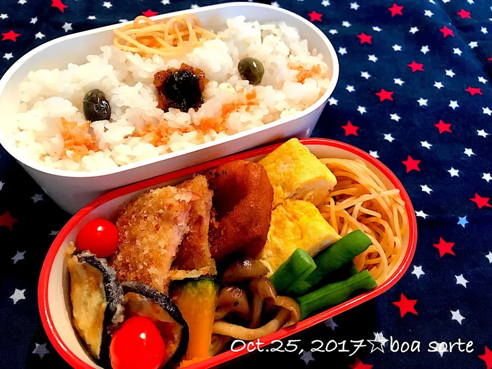 夫弁当☆ハムチーズカツ✨がんばりましょうw💪🏻😊✨|kaoriさん