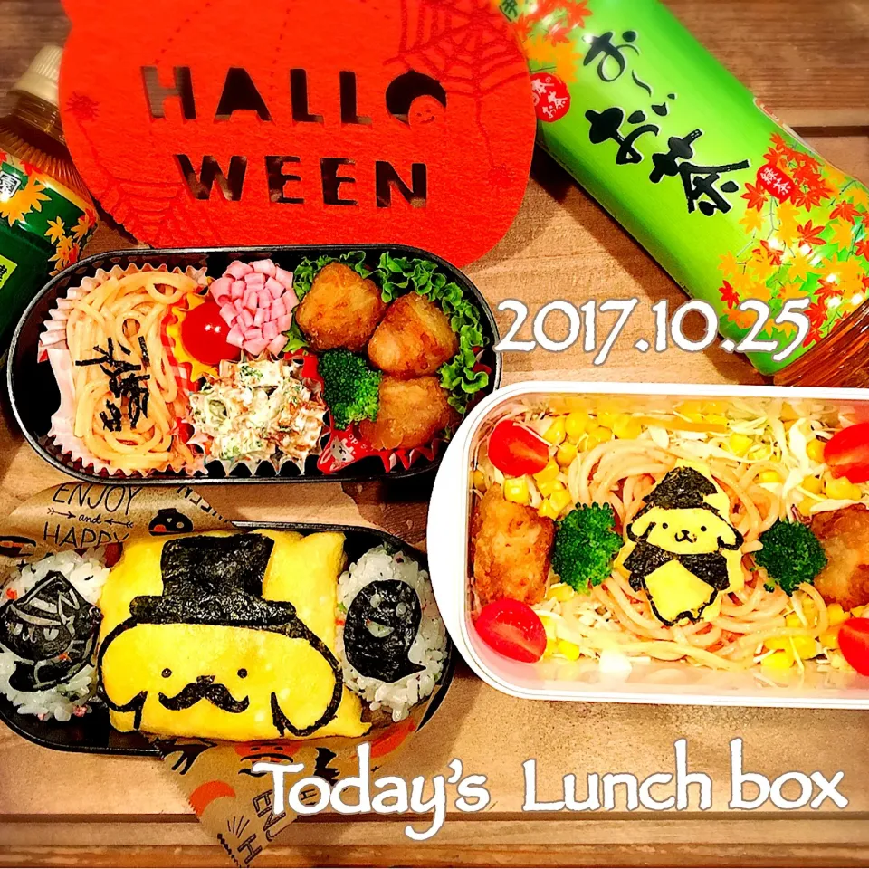 本日のOL弁＋JK弁🍱😋
ハロウィンのポムポムプリンです☝️
∪・ω・∪🎃👻|あさちゃん☆さん