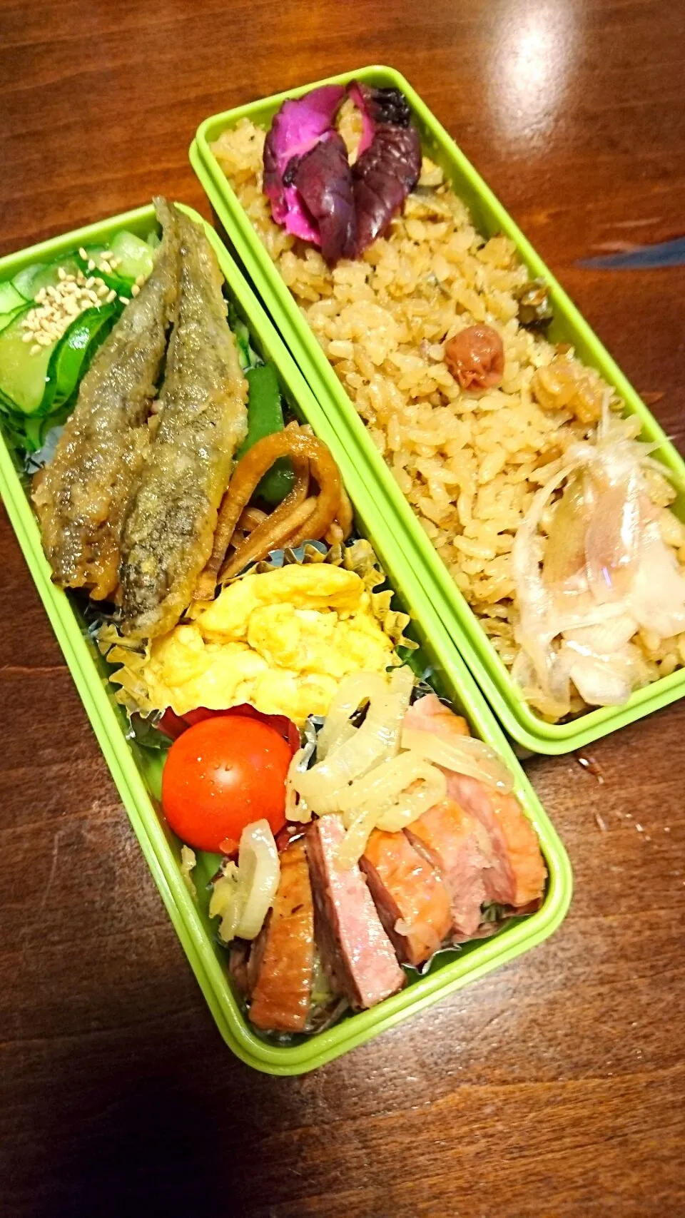 鮎飯と鯊の南蛮漬け弁当|りょーさん