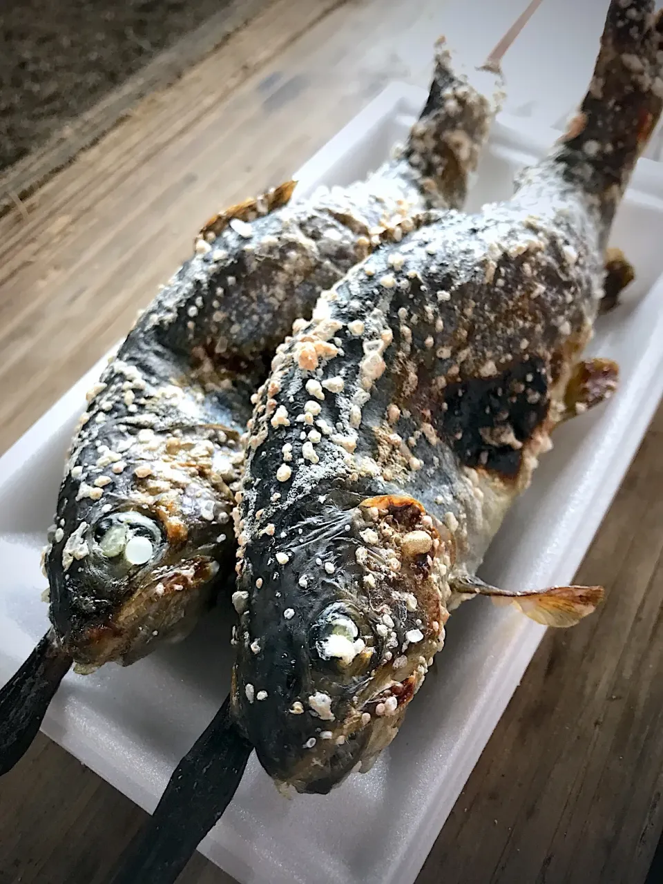 自分で釣ったニジマスの塩焼き！|Tomyさん