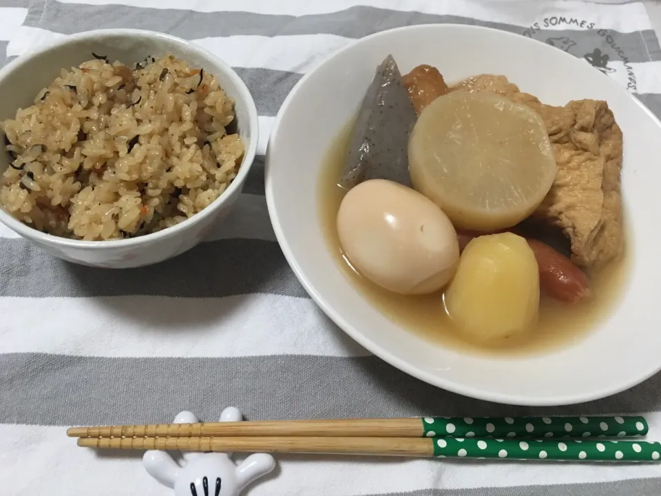 おでんと炊き込みご飯|みきゃこさん