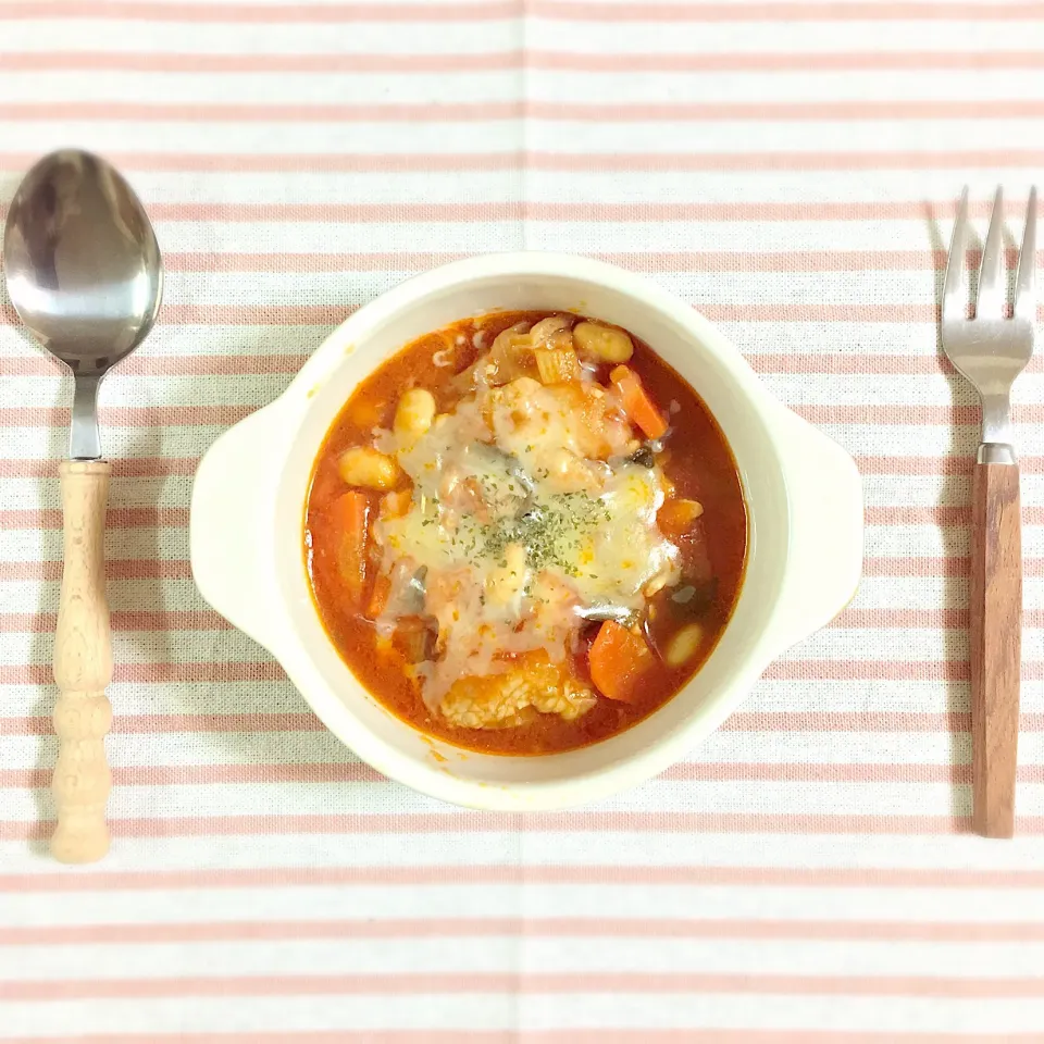 チキン＆大豆のトマト煮🍅|⑅ まめ子 ⑅さん