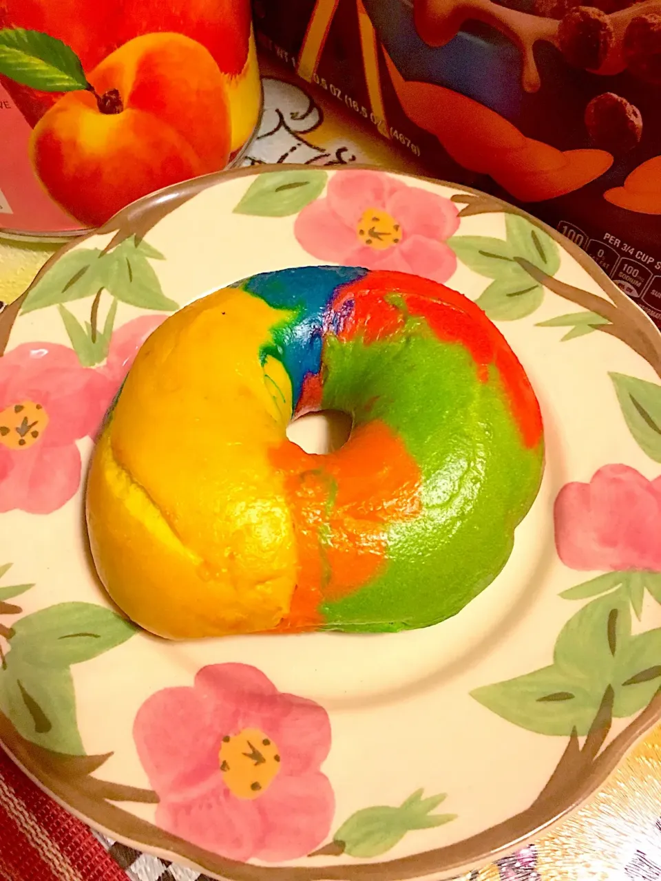 Good Morning #breakfast/brunch #rainbowbagel  #bagel|🌺IAnneさん