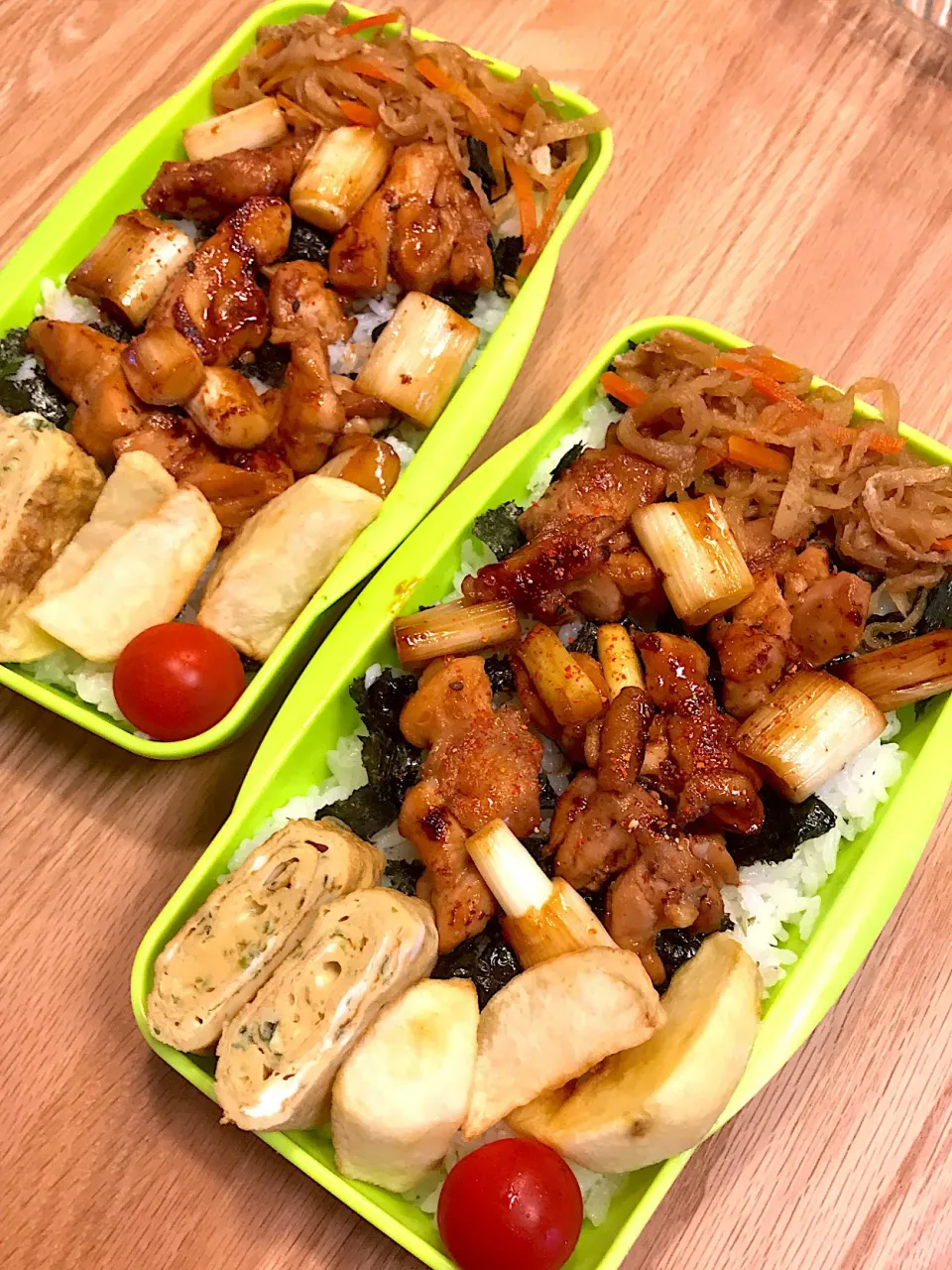 2017.10.26 中2＆高2男子 焼き鳥丼〜弁当٩(ˊᗜˋ*)و♪
 #高2弁当  #中2弁当  #お弁当  #焼き鳥丼|mari-pさん