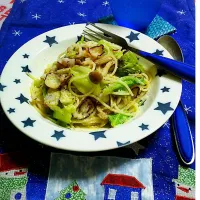 🐙たこのバジルペペロン🍝😋