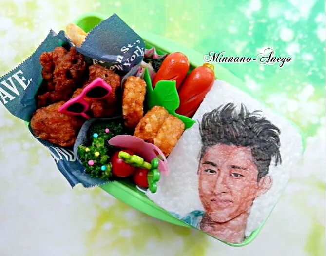 iKON『B.I』弁当
 #オブラートアート
 #似顔絵弁当|みんなのあねごさん