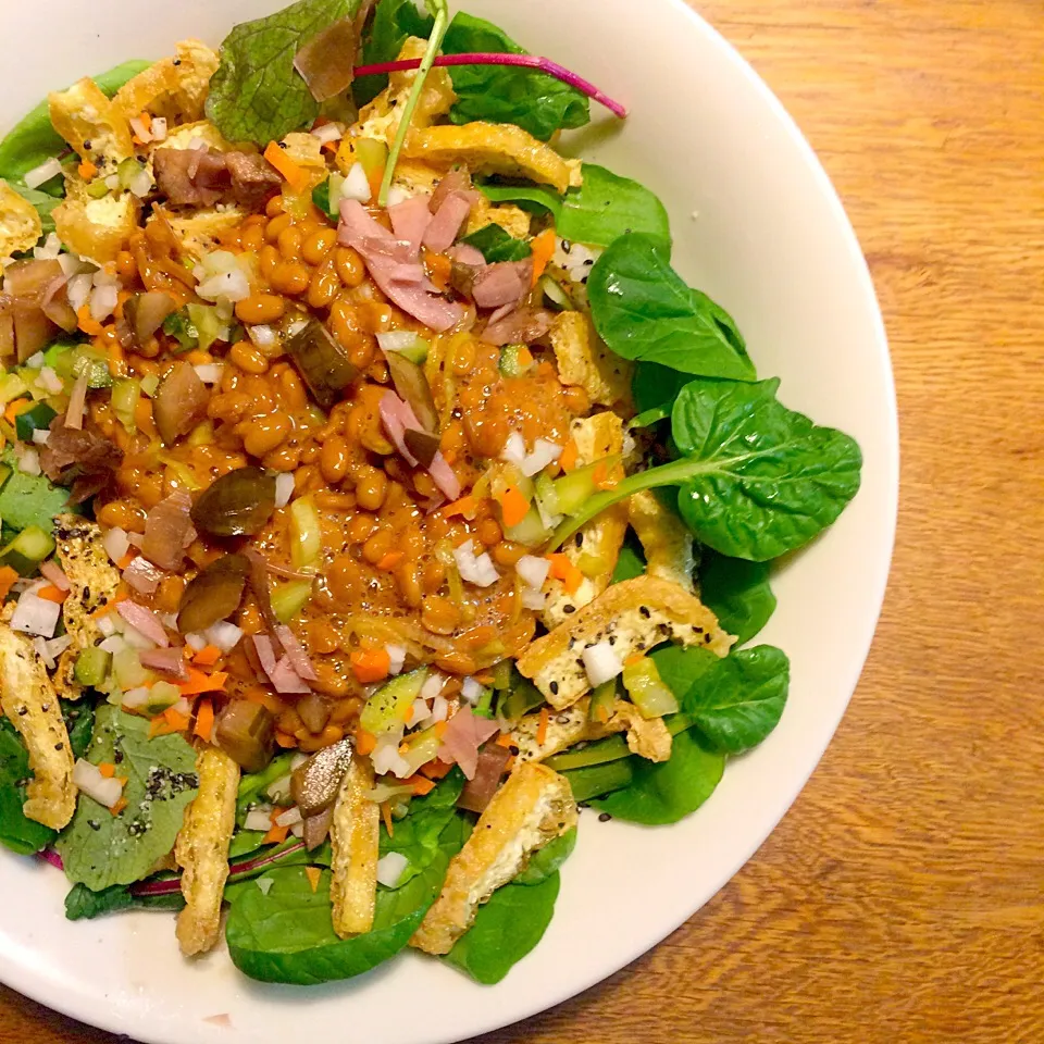 vegan グルテンフリー シュガーフリー
カリカリ油揚げと納豆丼|makiko_aさん