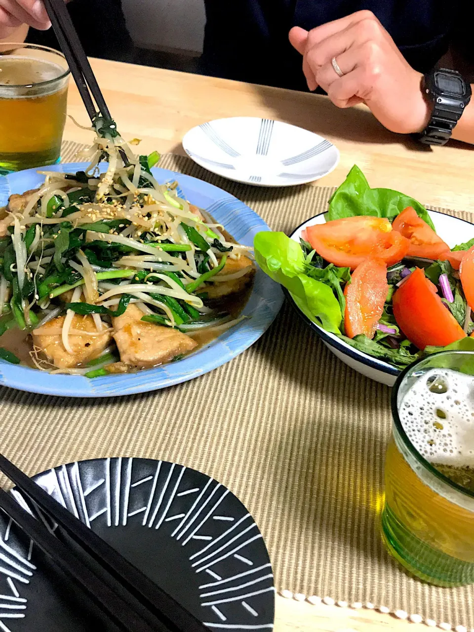 ビール🍺とヒレニラ！！
レバーの代わりにヒレ肉💕|gu-gohanさん